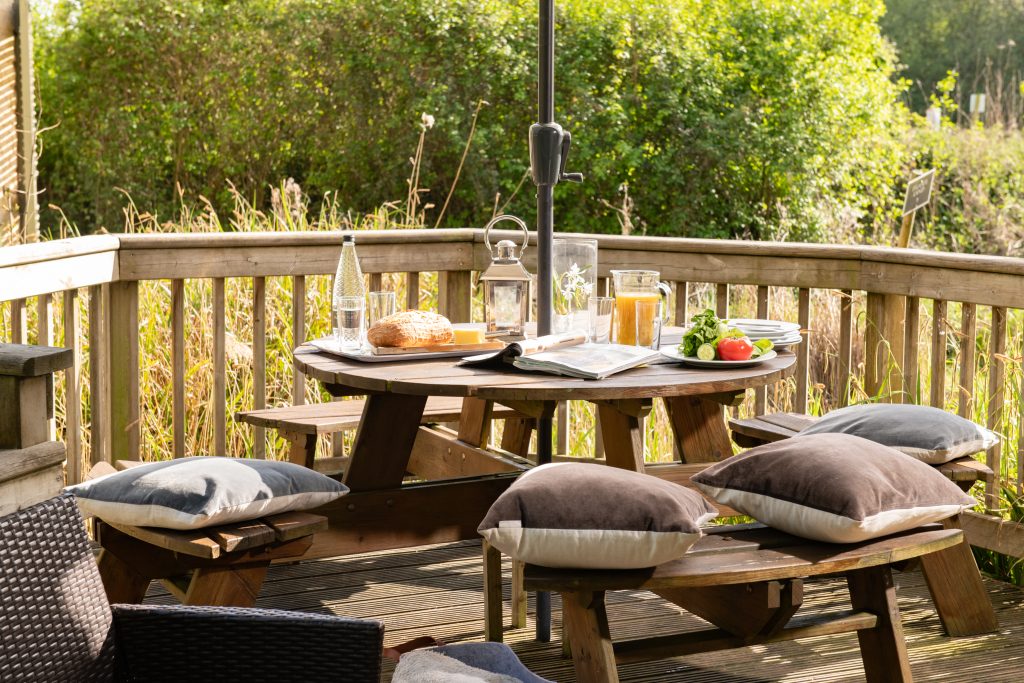 Cotswold Spa Holiday Lower Mill Estate South facing sundeck Al fresco Cotswold Spa Holiday Lower Mill Estate South facing sundeck Al fresco